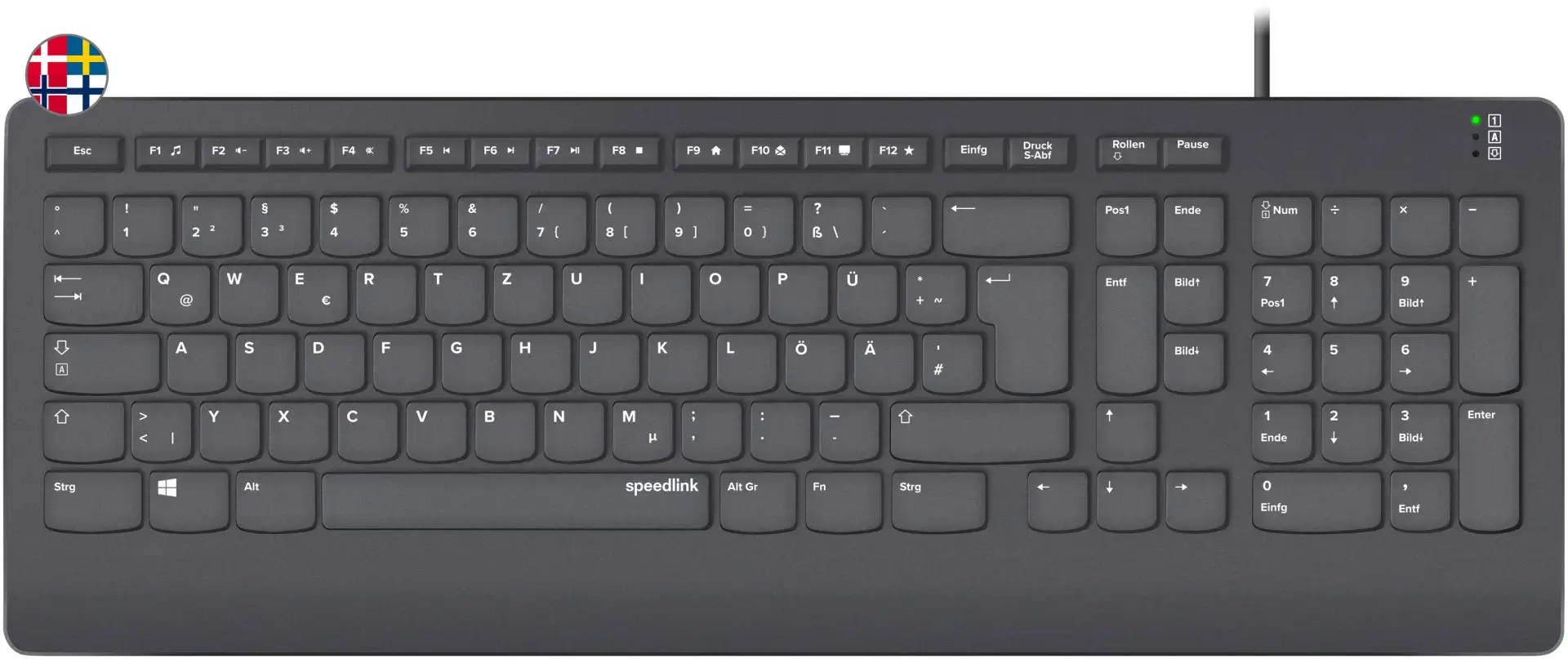 Speedlink keyboard Hi-Genic Nordic (SL-640009-BK-NC)