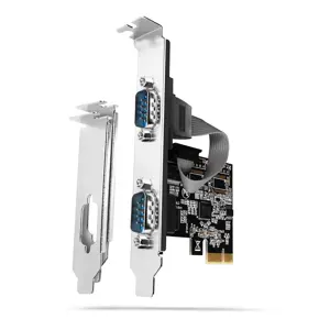 "PCI-Express" plokštė su dviem 250 kb/s serijos prievadais. ASIX AX99100. Standartinė ir žemo profi…