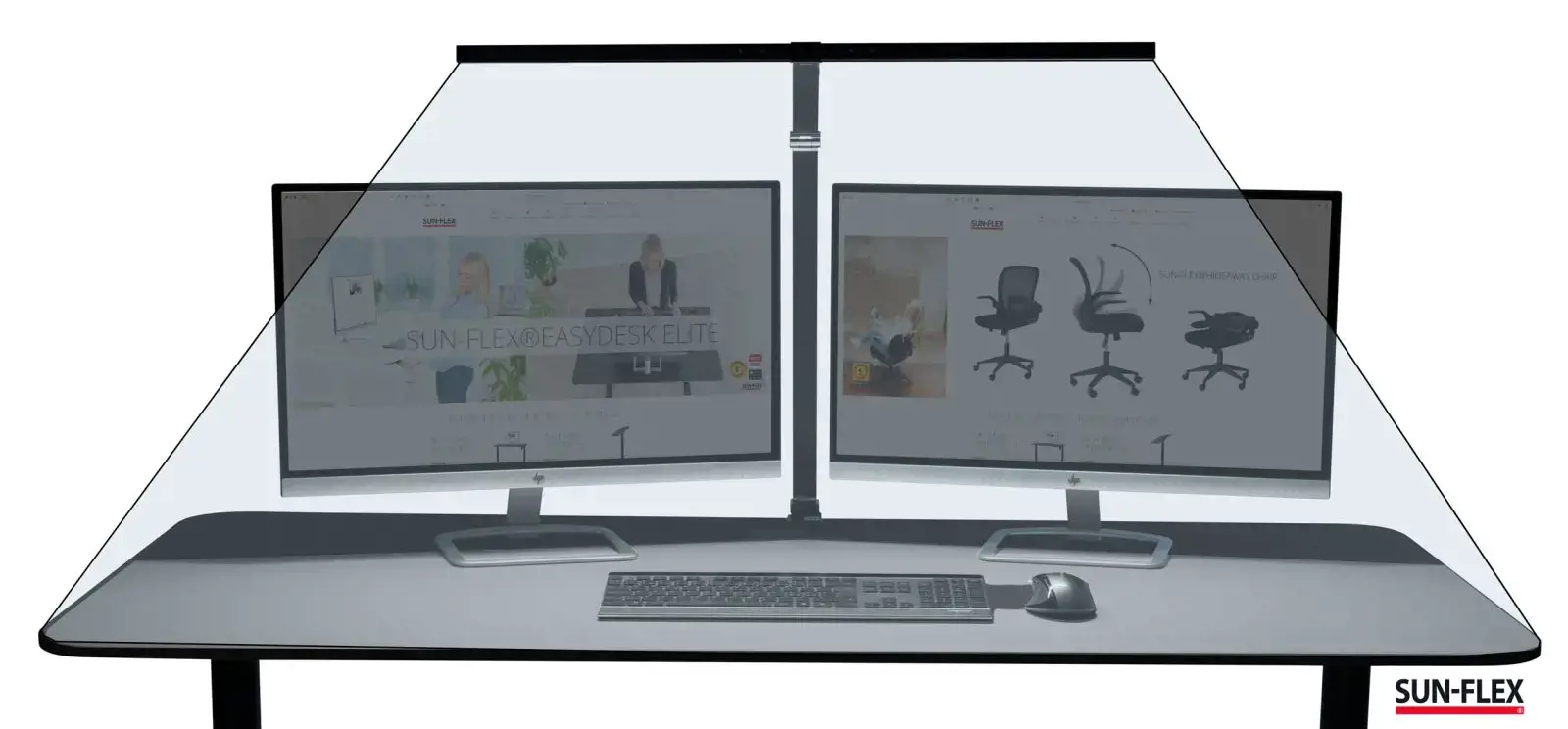 Stalinis šviestuvas SUN-FLEX®SCREENLITE, ekranui apšviesti, juodas