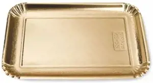 Vienkartiniai padėklai, aukso sp., kartonas, 35 x 26,5 cm, 100 vnt