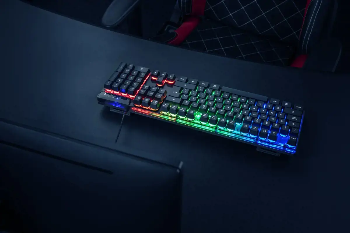 "Trust GXT 835 Azor", pilno dydžio (100%), USB, mechaninis, QWERTY, LED, juodas