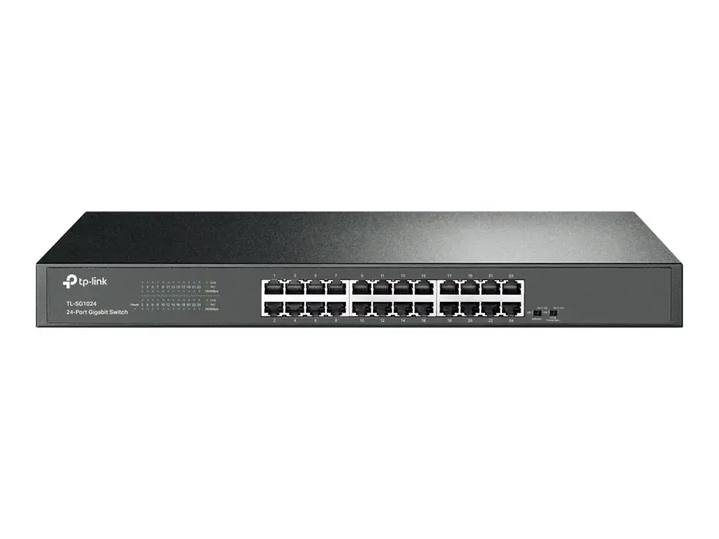 "TP-Link" 24 prievadų "Gigabit" tinklo komutatorius, nevaldomas, "Gigabit Ethernet" (10/100/1000), dvipusis duomenų perdavimas, montuojamas į stovą, 1U
