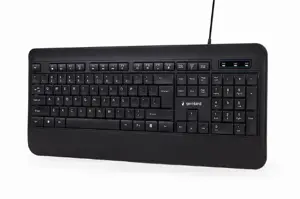 GEMBIRD KB-UML-03 Slim Rainbow backlight multimedijos klaviatūra, juoda, JAV išdėstymo