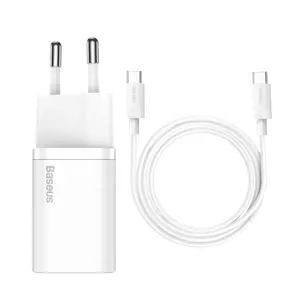 Baseus Super Si Quick Charger 1C 25W with USB-C cable for USB-C 1m (white)