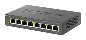 D-Link DGS-1008P, nevaldomas, Gigabit Ethernet (10/100/1000), dvipusis duomenų perdavimas, maitinimas per Ethernet (PoE)