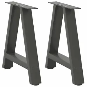 Kavos staliuko kojelės, 2 vnt., antracito spalvos, 50x(42-43) cm, plienas