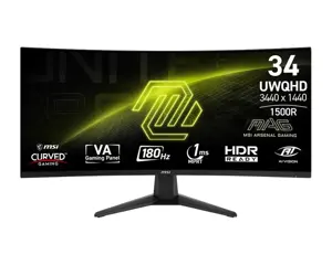 LCD Monitor MSI MAG 346CQ 34" Gaming/Curved Panel VA 3440x1440 16:9 180 Hz 1 ms MAG346CQ