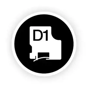 Juostelė DYMO D1, 6 mm, JUODAS šriftas/BALTA juost
