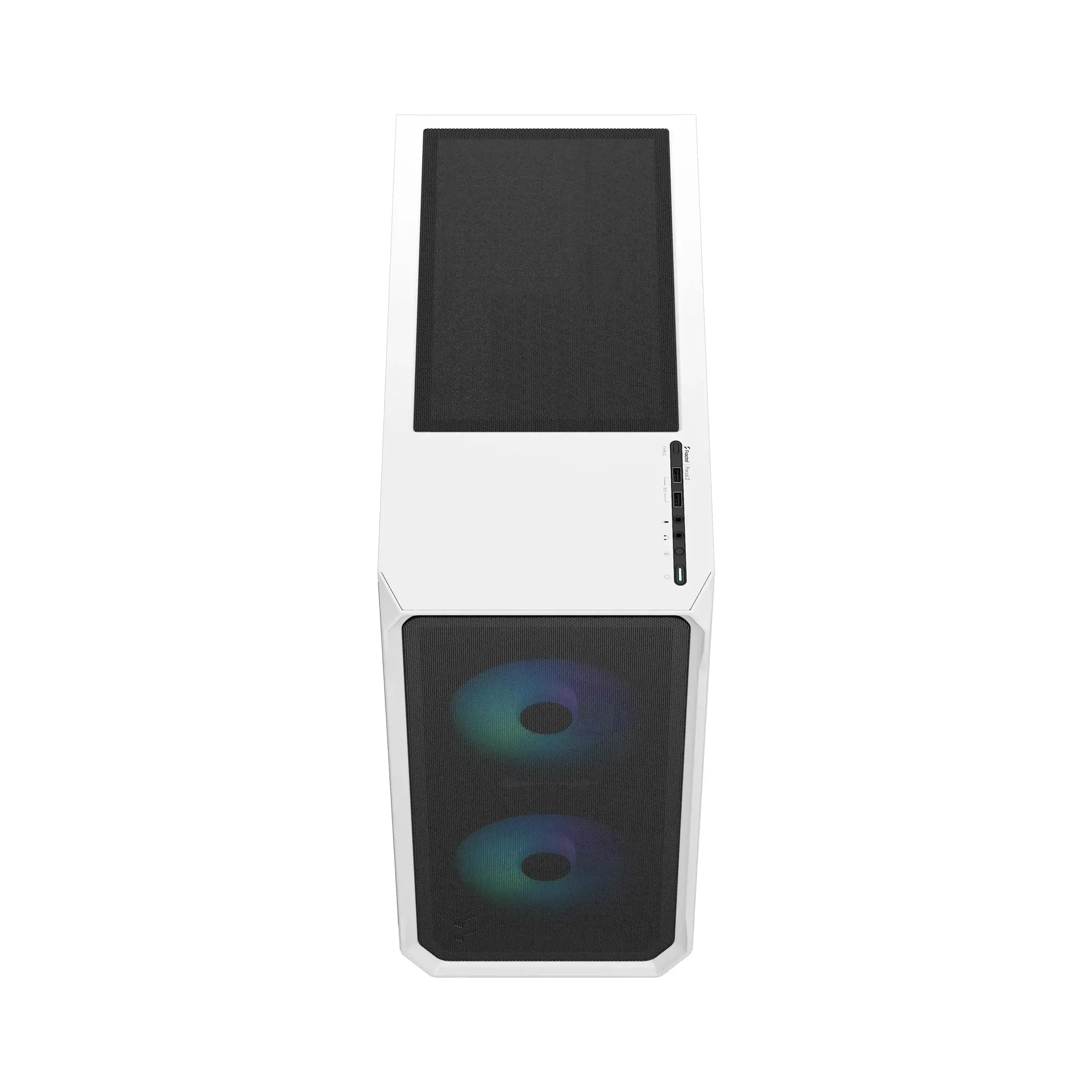Fractal Design Focus 2 RGB White TG Clear Tint, Midi Tower, maitinimo šaltinis pridedamas Ne
