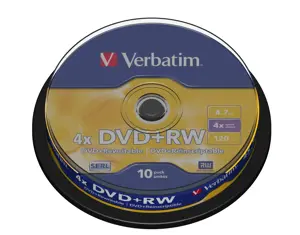 VERBATIM DVD+RW DLP 4.7GB SPINDLE 4X