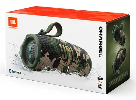 JBL Charge 6 Nešiojama garso kolonėlė, Bluetooth, Squad (Camouflage)
