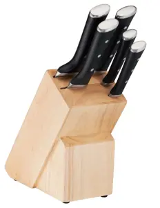 Tefal Ice Force K232S5, Knife/cutlery block set, Stainless steel, ABS, Stainless steel, Wood, Black