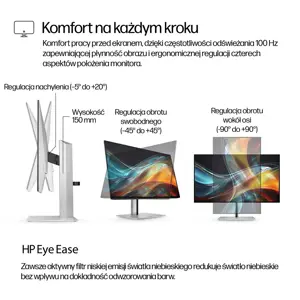 HP Series 7 Pro 23.8 inch FHD Monitor - 724pf, 60.5 cm (23.8"), 1920 x 1080 pixels, Full HD, Black, Silver
