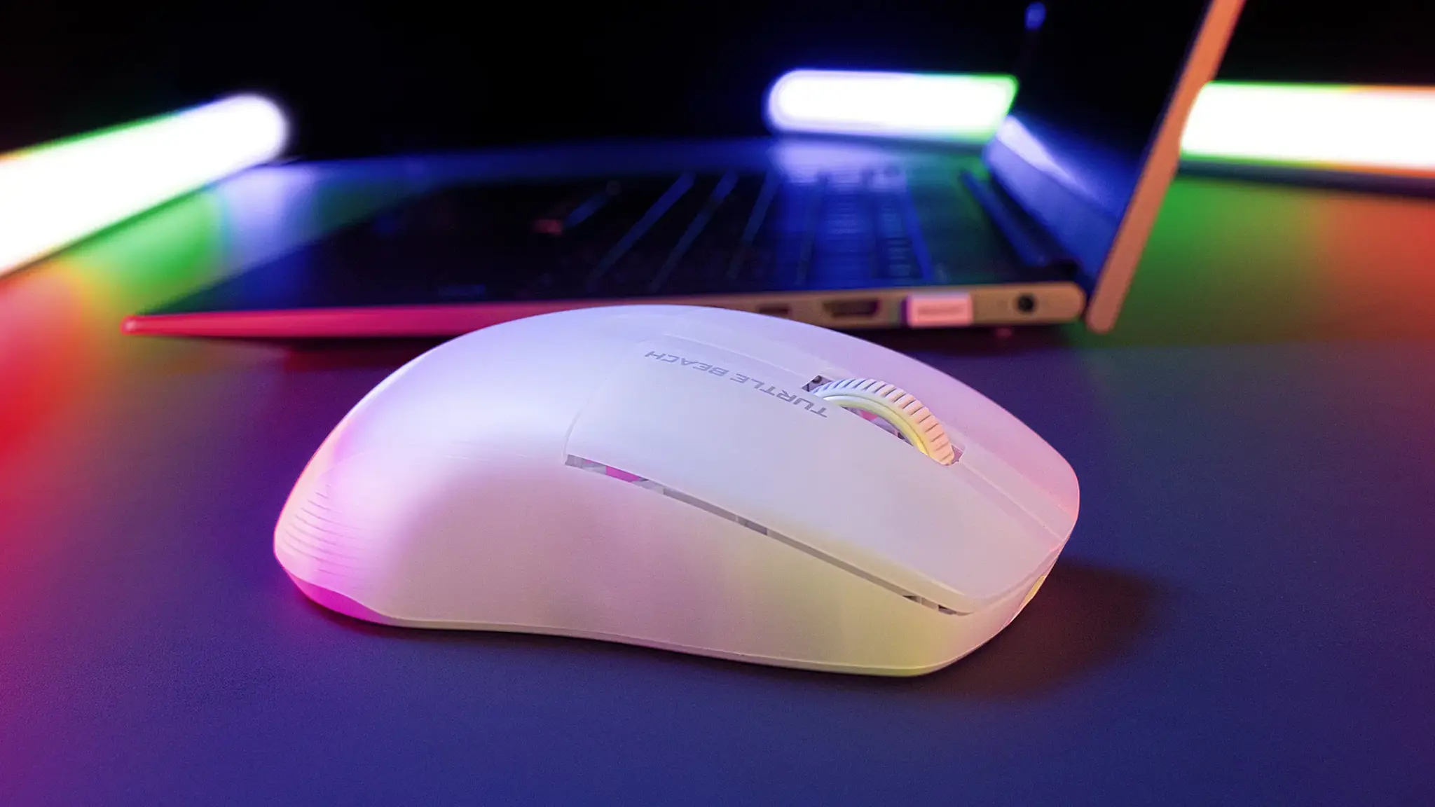 Turtle Beach Pure Air - Ultra-Light Wireless Ergonomic RGB Gaming Mouse, 26K DPI Optical Sensor, 125 hour Battery, Dual Wireless System, TITAN Optical Switches, Bluetooth, RGB Illumination. Semi-translucent White, Right-hand, Optical, RF Wireless + Bluetooth, 26000 DPI, Translucent, White