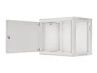 LANBERG Wall mount cabinet 19inch 9U 600x450 steel doors grey flat pack