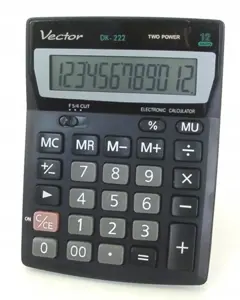 Vector KAV DK-222 office calculator, 12 digits, 103 x 137 mm, black