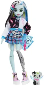 Lėlė Monster High Frankie Stein su naminiu gyvūnėliu ir aksesuarais, madinga lėlė, moteriškos lytie…
