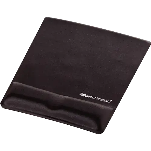 Fellowes Health-V Fabrik Mouse Pad/Wrist Support Black, Black, Monochromatic, Memory foam, Plastic, Wrist rest