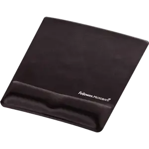 Fellowes Health-V Fabrik Mouse Pad/Wrist Support Black, Black, Monochromatic, Memory foam, Plastic, Wrist rest