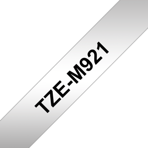 Brother TZe-M921, juoda ant metalo, TZe, Brother, P-touch, 9 mm, 8 m