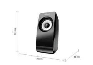 Trust Remo 2.0, 1-way, 2.0 channels, Wired, 8 W, Black