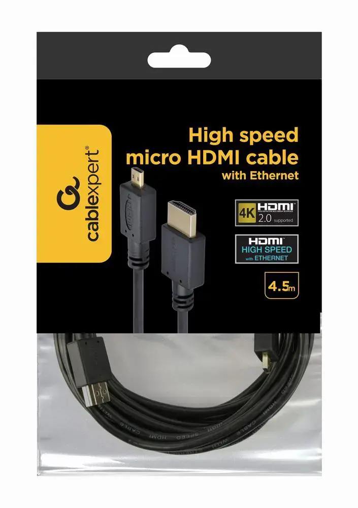 GEMBIRD CC-HDMID-15 Gembird HDMI -HDMI Micro kabelis su paauksuotomis jungtimis, 4,5 m, biri pakuotė