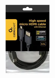 GEMBIRD CC-HDMID-15 Gembird HDMI -HDMI Micro kabelis su paauksuotomis jungtimis, 4,5 m, biri pakuotė