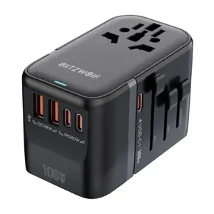 Blitzwolf BW-TA2 5-in-1 Travel Adapter 2xUSB PD + 2xC QC + C GaN 100W