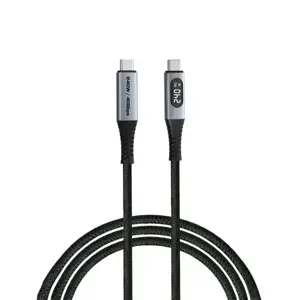 Verbatim 31849 Sync & Charge Kabelis USB-C į USB-C 240W 40Gbps 120cm, Power Display, Pilka/Juoda