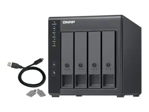 QNAP TR-004, HDD/SSD korpusas, 2,5/3,5", "Serial ATA II", 3 Gb/s, karšto keitimo, juodas