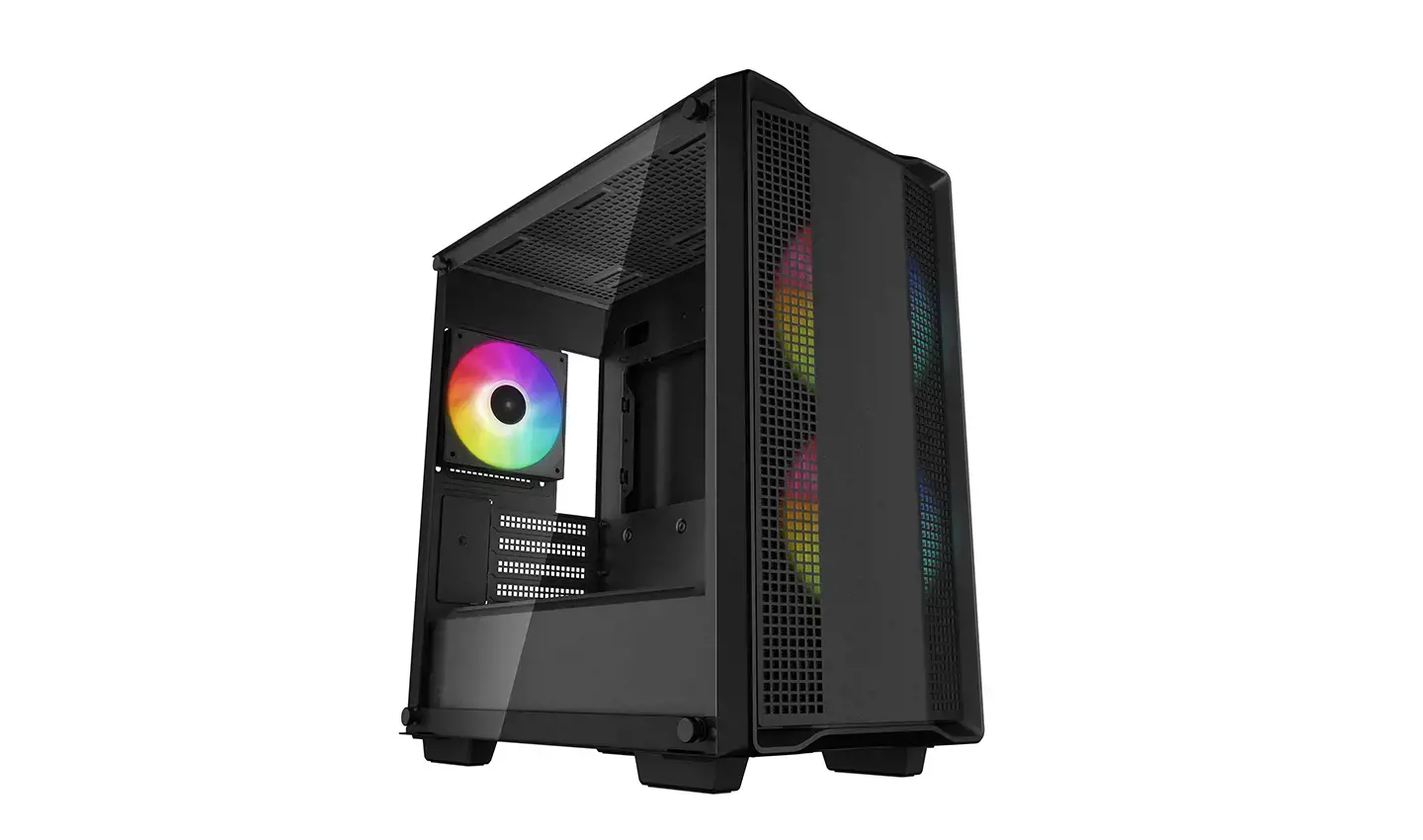DeepCool CC360 ARGB, Mini Tower, Kompiuteris, Juoda, micro ATX, Mini-ITX, ABS, Plienas, Grūdintas stiklas, Multi