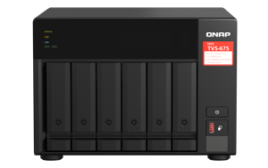 QNAP TVS-675-8G 6-bay NAS KX-U6580 8C/8T 2.5GHz 8GB 6xSATA 6Gb/s bays 2xM.2 NVMe PCIe Gen3 SSD slot…