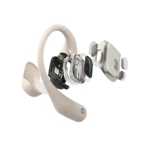 SHOKZ OpenFit, Belaidės, Skambučiai/Muzika/Sportas/Kiekviendienai, 73,85 g, ausinės, baltos spalvos