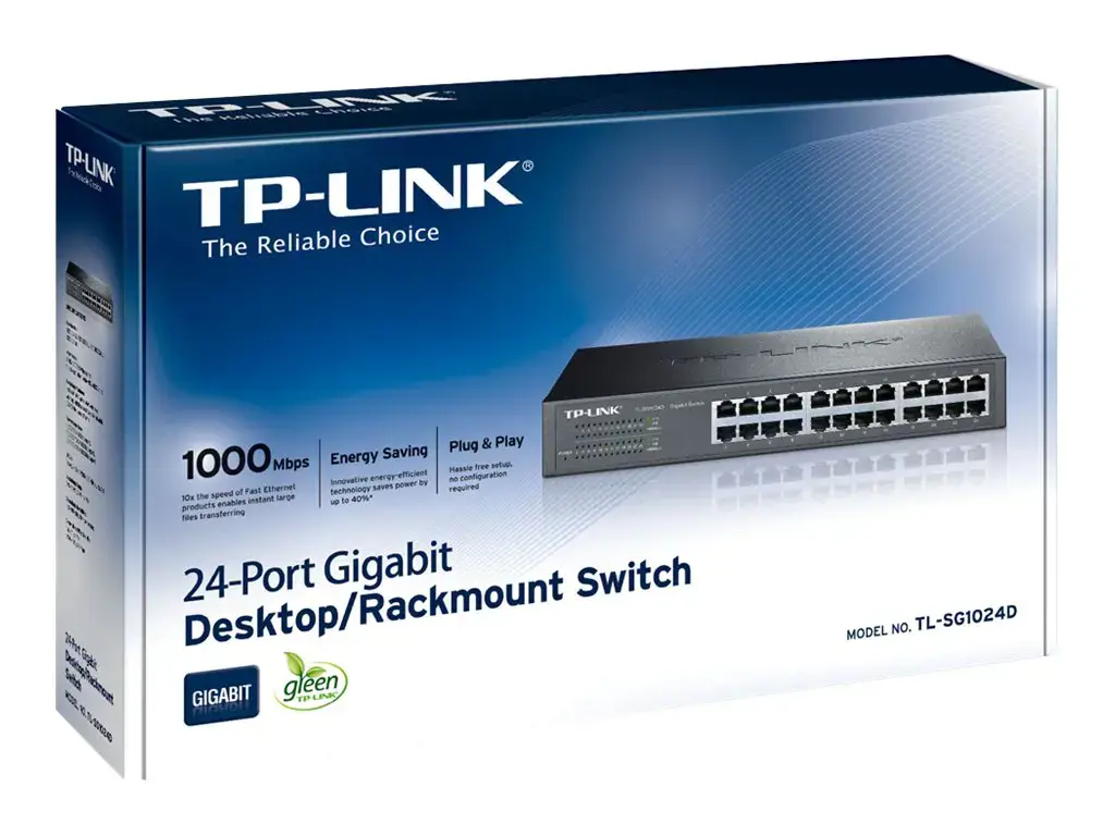 TP-LINK 24 prievadų "Gigab". ECO-Switch 19in