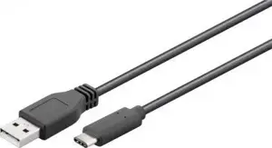 "Goobay" USB 2.0 kabelis 1,8 m, juodas, USB 2.0 vyriškas (A tipo), USB-C vyriškas