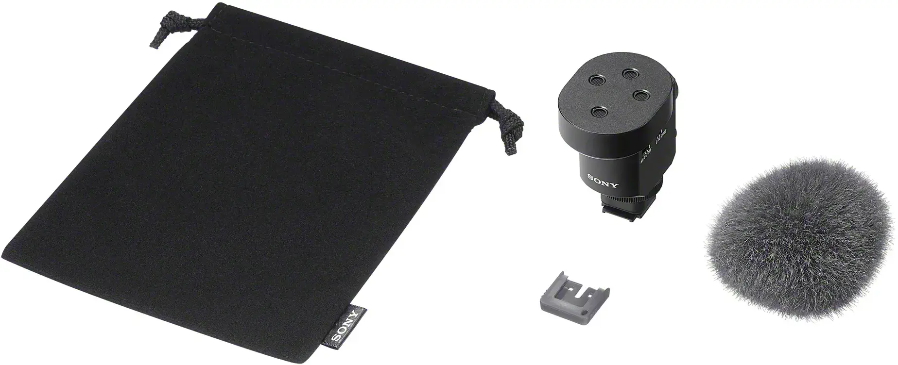 "Sony ECM-M1", Skaitmeninio fotoaparato mikrofonas, -20 dB, juodas, 7,2 V, 40 mm, 64,4 mm