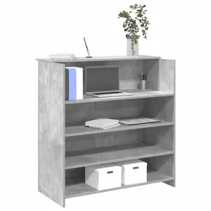 Registratūra, betono pilkas, 100x50x103,5 cm, apdirbta mediena