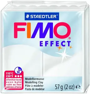 Modelinas FIMO EFFECT, 57 g, permatoma balta sp.