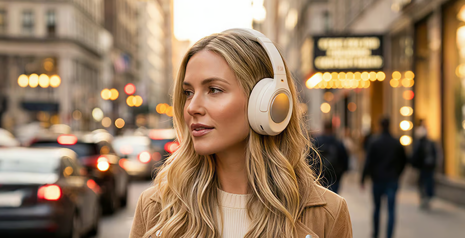 Muse Headphones | M-295 ANCW | Bluetooth | Over-Ear | Microphone | White | Noise canceling | Wireless