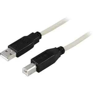Kabelis DELTACO USB 2.0 "A-B", 3.0m, baltas-juodas / USB-230