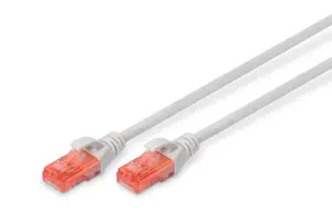 DIGITUS CAT 6 U-UTP sujungimo kabelis Cu LSZH AWG 26/7 ilgis 0,50 m pilka spalva