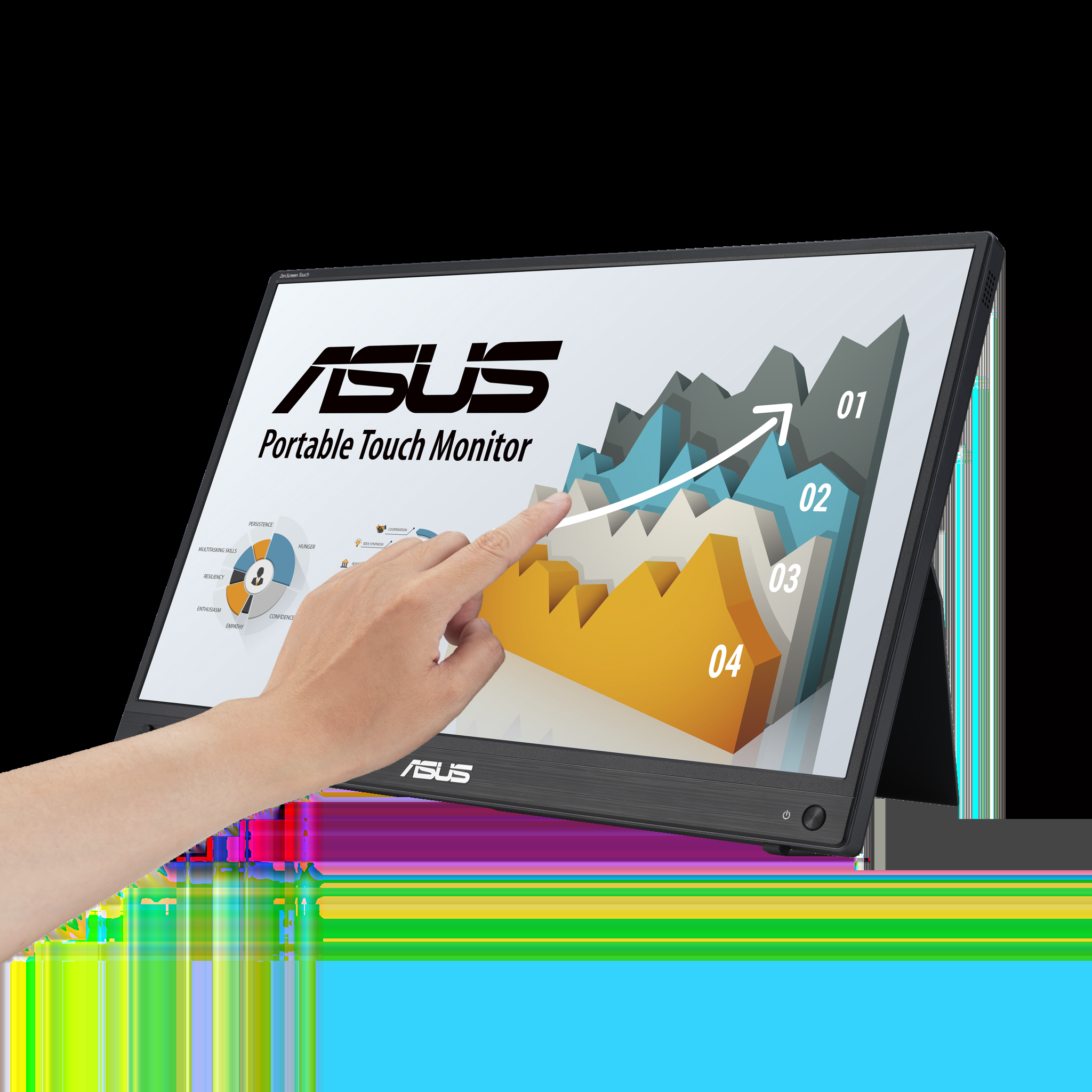 ASUS ZenScreen MB16AHT, 39,6 cm (15,6"), 1920 x 1080 taškų, "Full HD", 5 ms, juodas