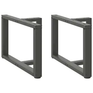 Kavos staliuko kojelės, T formos, 2 vnt., antracito spalvos, 60x25x(42-43) cm, plienas