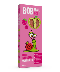 Vaisių obuolių ir aviečių suktinukai BOB SNAIL , 30 g