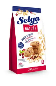 SELGA Nature avižiniai sausainiai su spanguolėmis, 280g