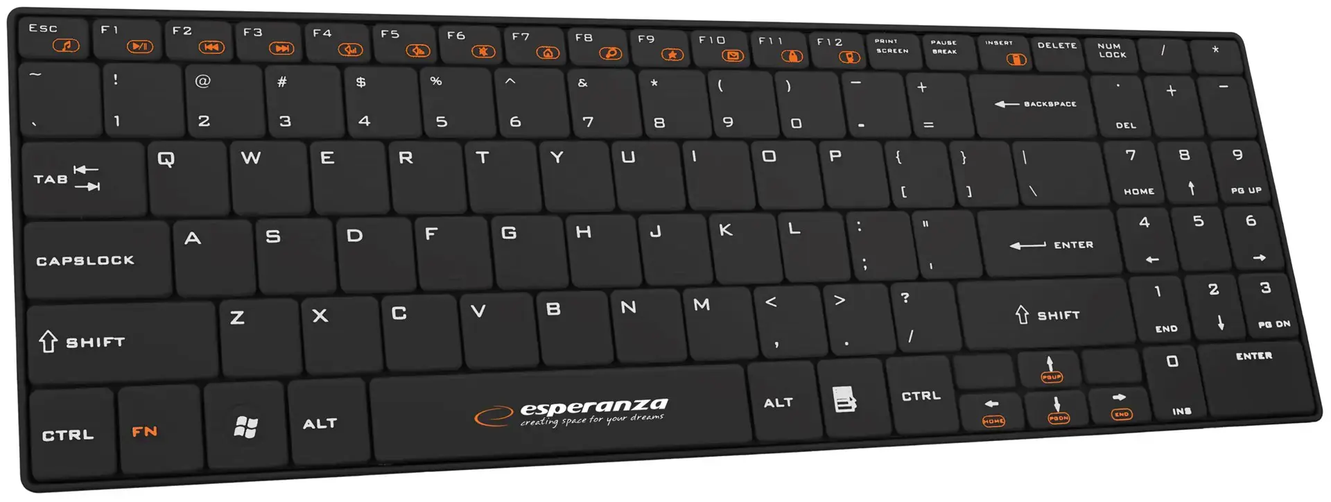 "Esperanza EK122K" RF belaidė QWERTY klaviatūra, juoda
