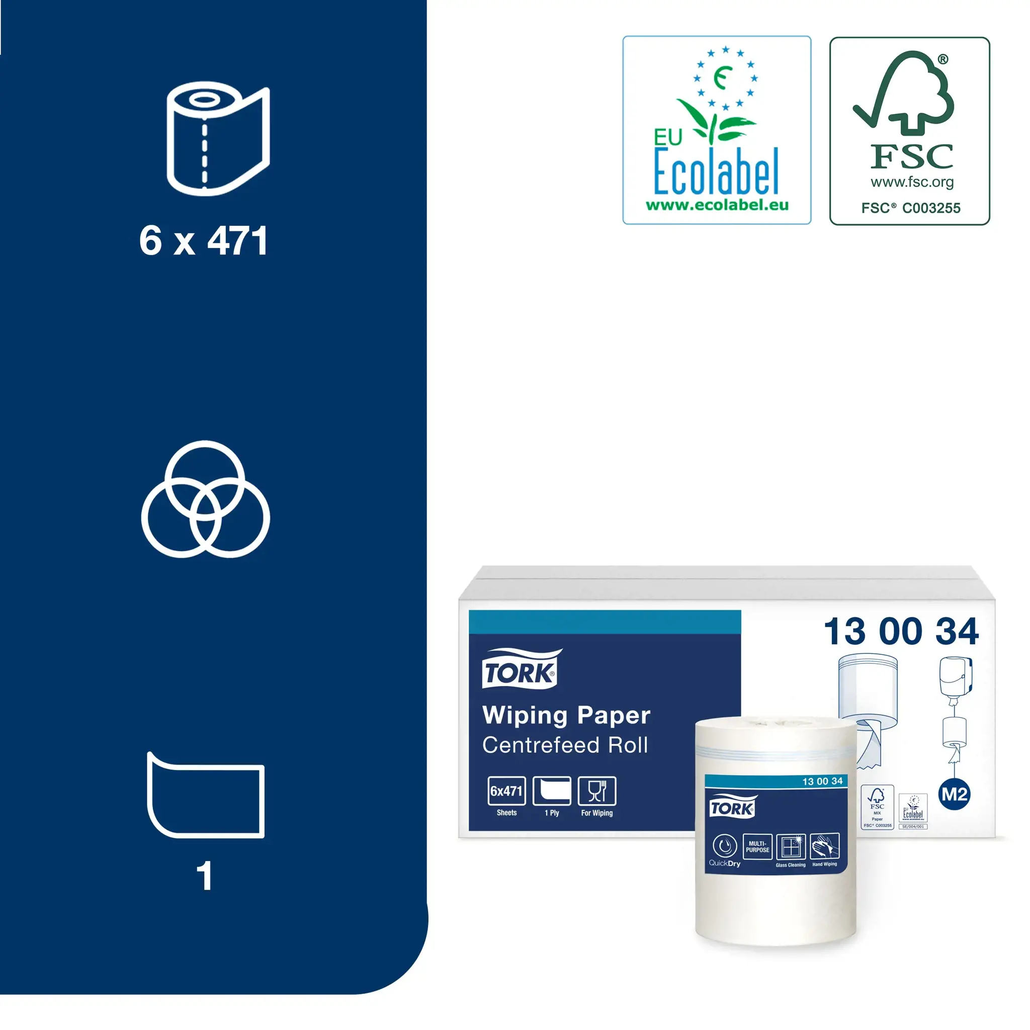 Popieriniai rankšluosčiai TORK ADVANCED M2, 130034, 1 sl., 19.5 cm x 165 m, balta sp.