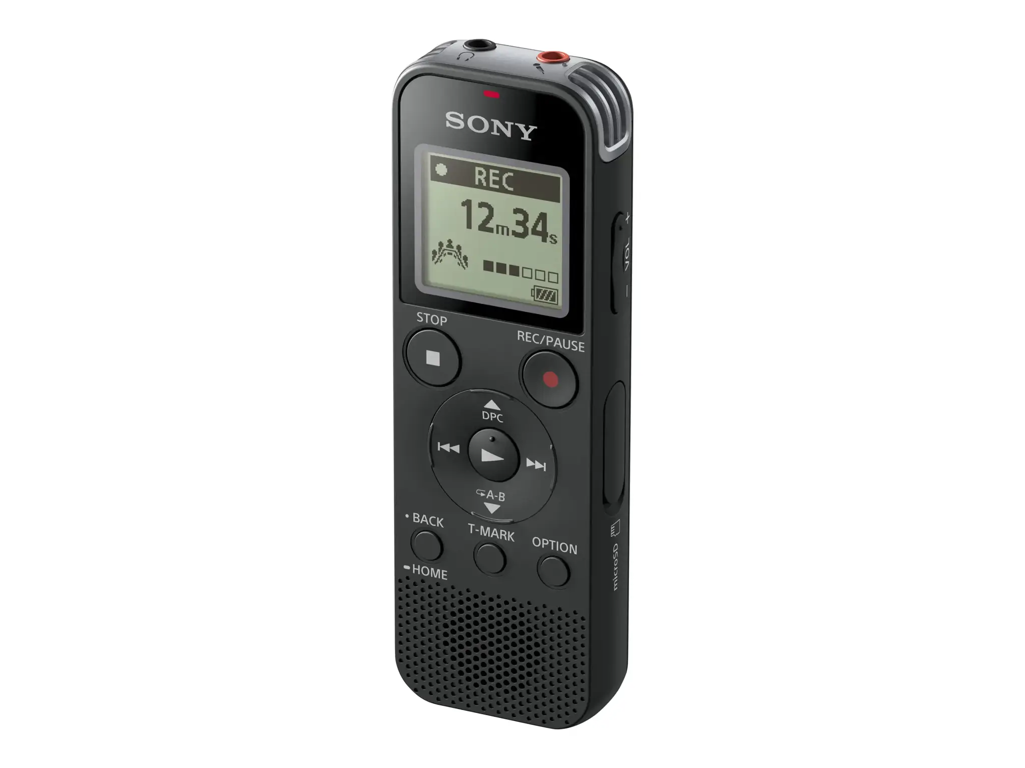 "Sony ICD-PX470", 159 h, linijinė impulsinė kodinė moduliacija (LPCM), LPCM, MP3, WMA, 50 - 20000 Hz, 48 - 192 Kbit/s, 4096 MB