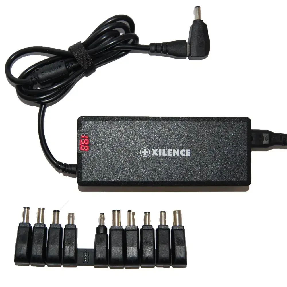 XILENCE Mini universalus nešiojamojo kompiuterio įkroviklis 90W, juodas CE