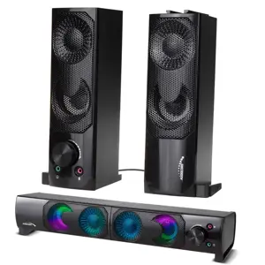 2 in 1 kompiuterio garsiakalbis Soundbar Kompiuterio RGB LED apšvietimas Stereo žaidimų USB 2 x 3W …